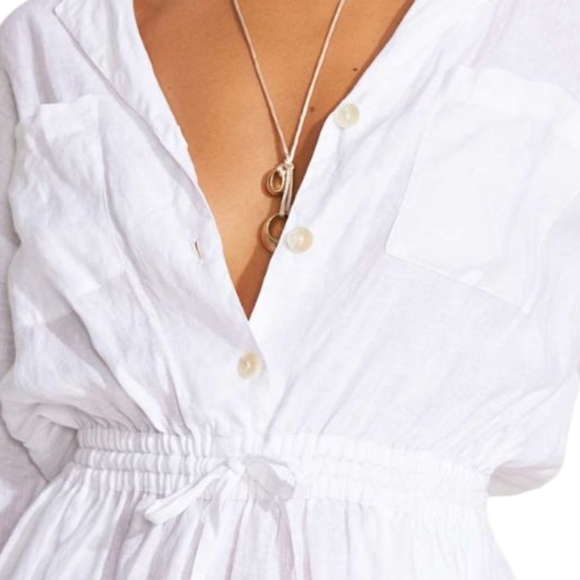 Vitamin A The Getaway Romper - White Eco Linen.... Size Large - Picture 3 of 9